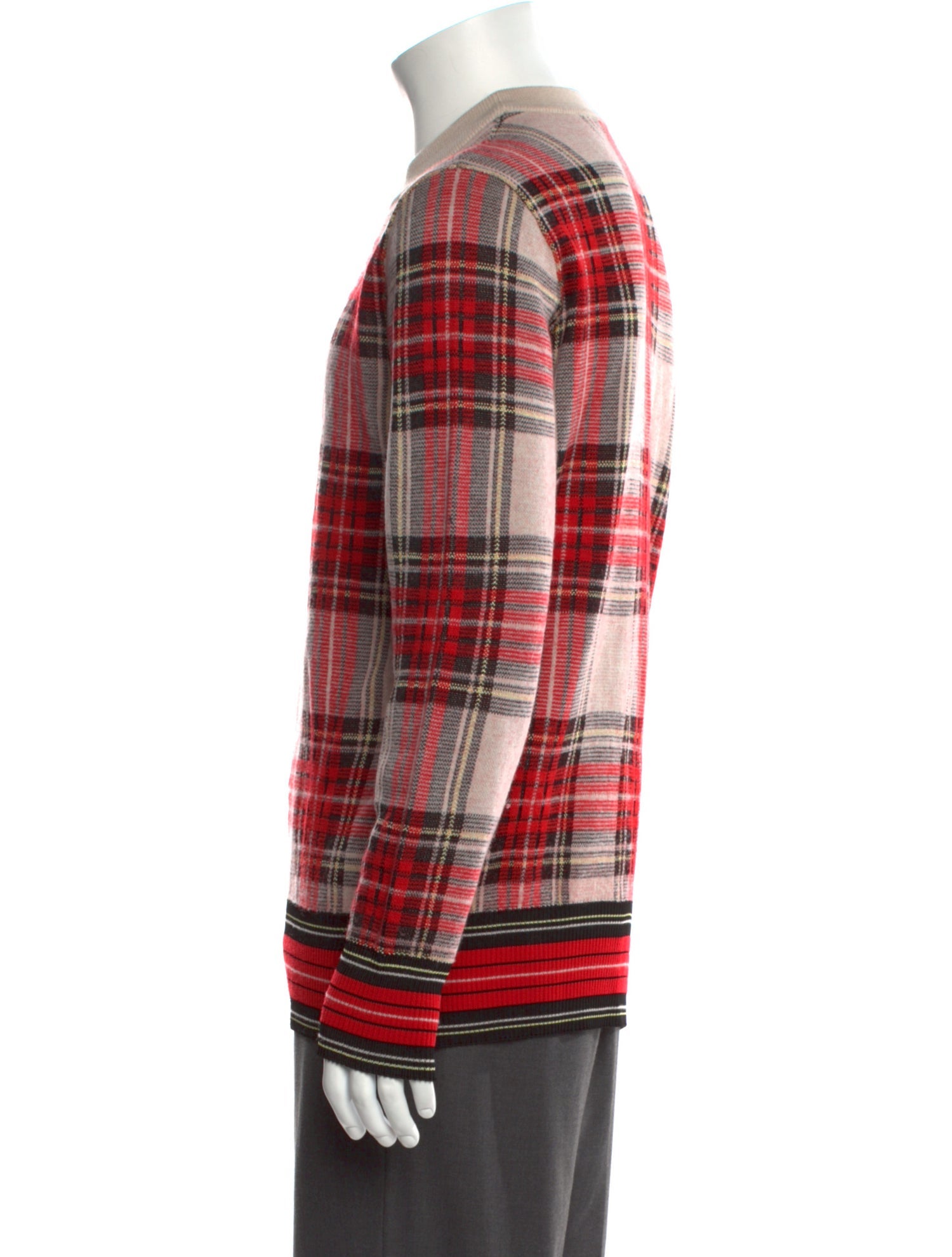 Dries Van Noten Plaid Print Crew Neck Pullover